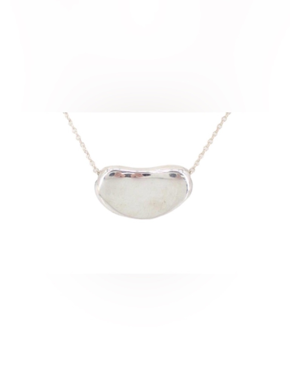 Tiffany & Co Elsa Peretti Large Bean Necklace 925 Silver Pendant COA